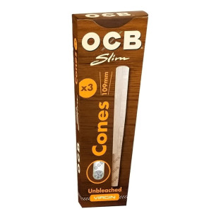 OCB Slim Virgin Cones to niebielona bibułka z filtrem w rozmiarze slim