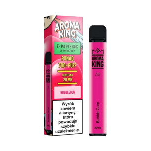 Jednorazowy e-papieros Aroma King o smaku Bubble Gum (guma balonowa).